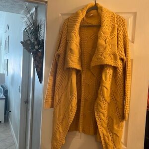 POL chunky yellow cardigan sweater